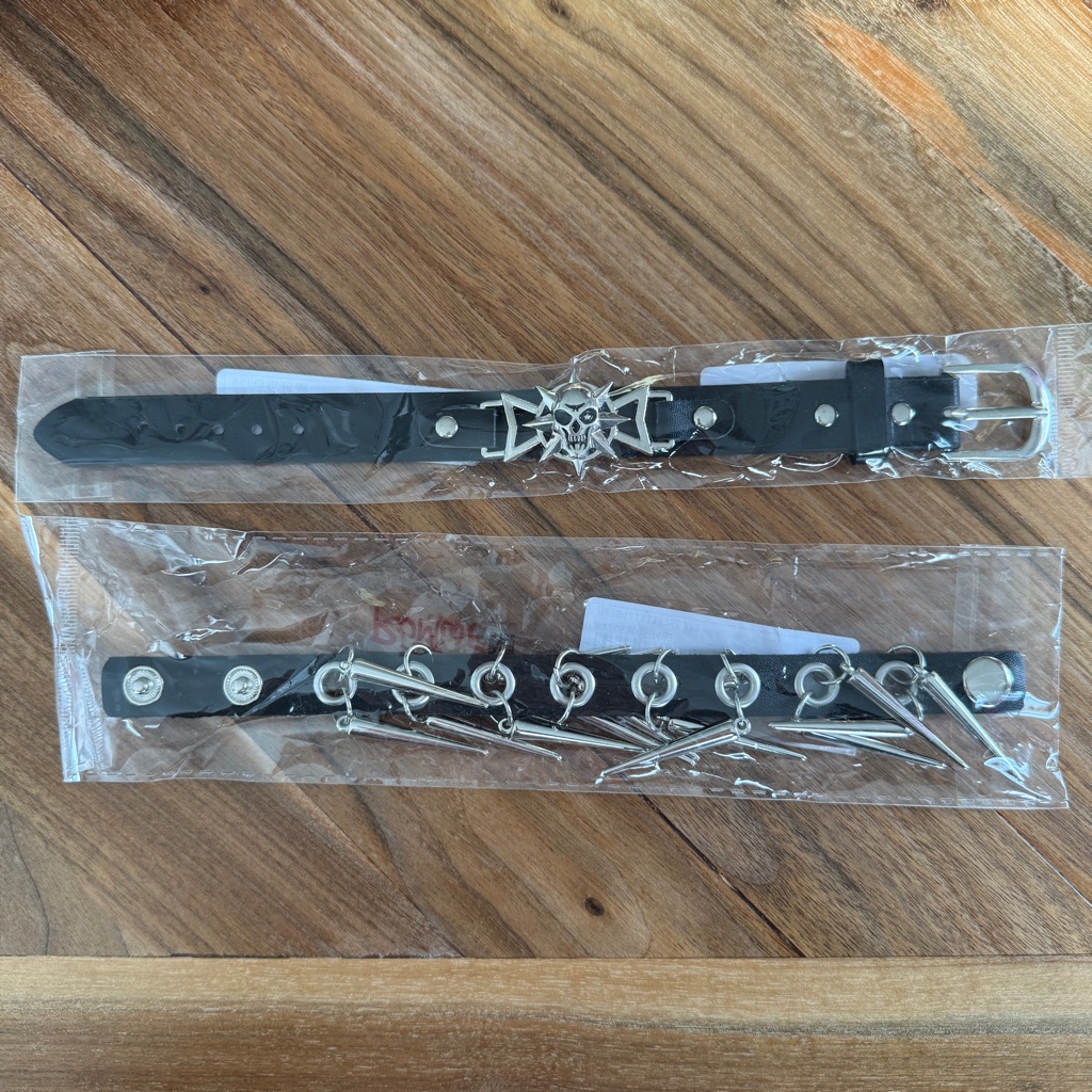 Romwe Goth Choker Collar Necklaces Lot Of 2 Skull Spike Punk Nwt